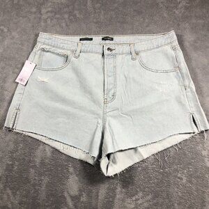 Wild Fable Shorts Women 17  Super High Rise Light Wash Distressed Denim Cut Off